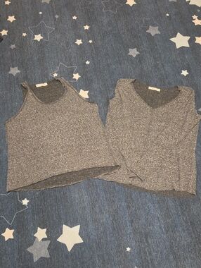 Project Social T Heather Gray Tank and V-Neck Layering Top